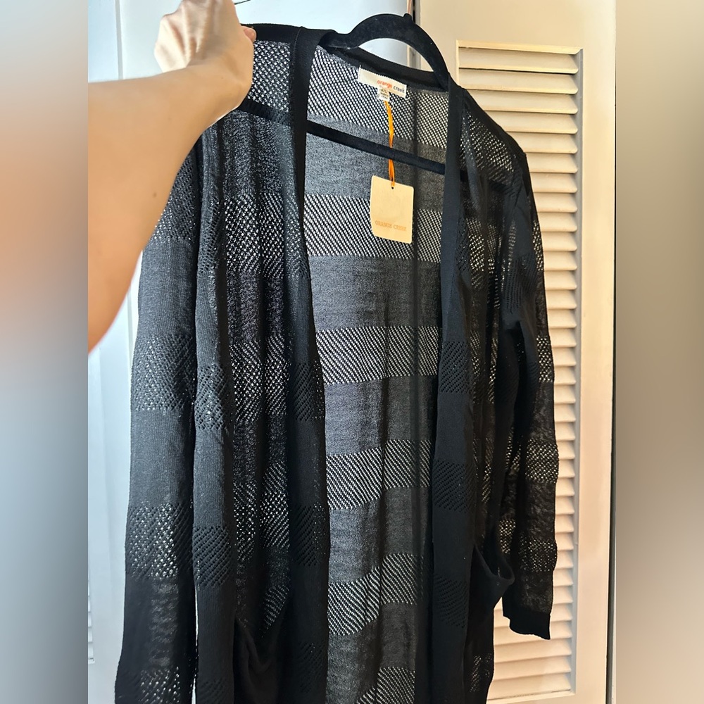 Orange Creek Black Open-Front Cardigan - Picture 4 of 7